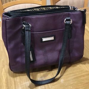 Tignanello plum colored with black medium purse
